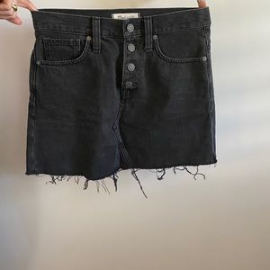 Black button fly skirt